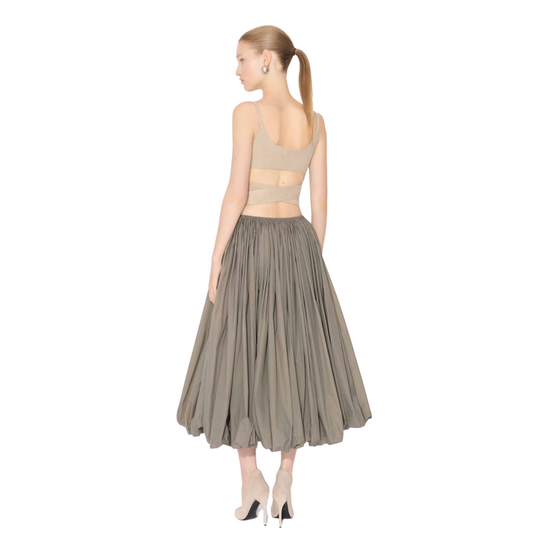 Alaia Soft Nylon Maxi Bubble Skirt