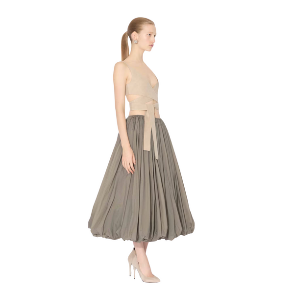 Alaia Soft Nylon Maxi Bubble Skirt