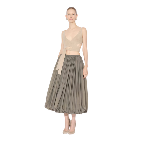 Alaia Soft Nylon Maxi Bubble Skirt