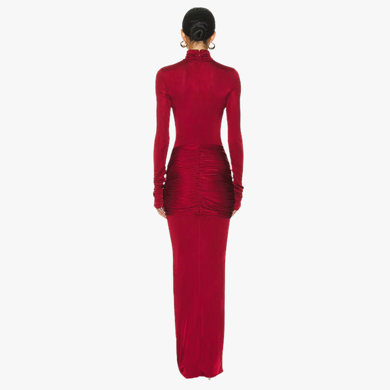 Helsa Slinky Jersey sarong Maxi dress samba red Borrow Mine Helsa Slinky Jersey sarong Maxi dress samba red Borrow Mine