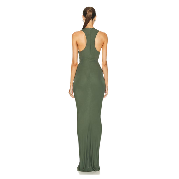 Christopher Esber Vivenda Drape Front Dress green