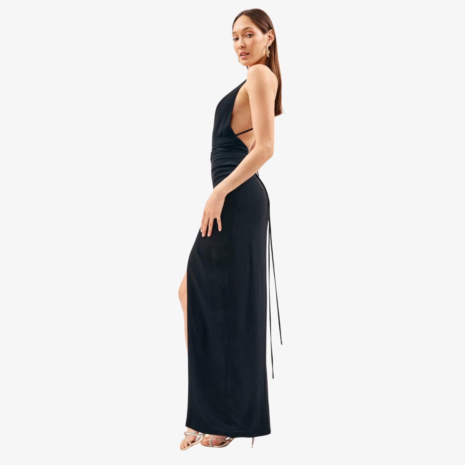 Monot long halter black dress Borrow Mine Monot long halter black dress Borrow Mine