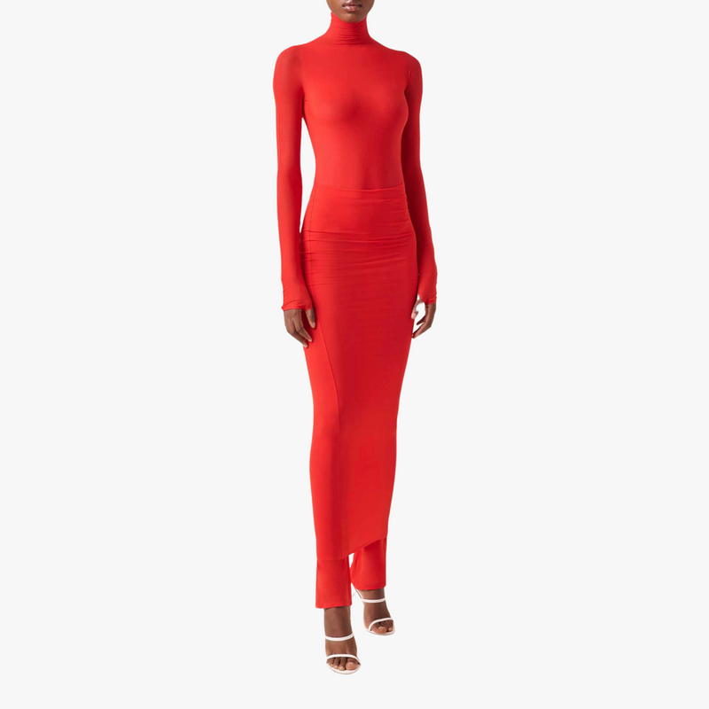 ALAÏA Sheer Turtleneck Bodysuit