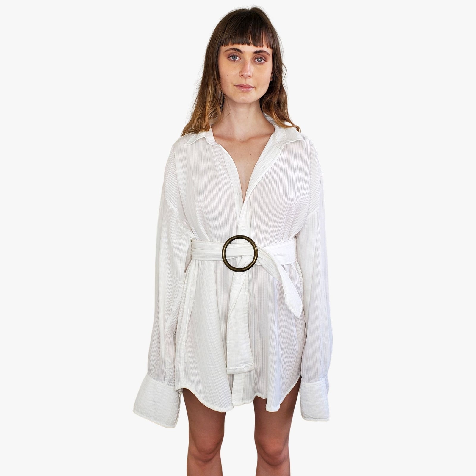 bamba titan shirt dress Ellie looks amazing in our Bamba Swim Titan Shirt Dress in Dry Brush Print   Also available in white & reef print. Size S/M $50 to hire