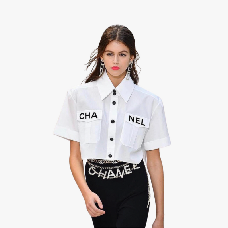 Chanel Runway Short Sleeved Button Shirt