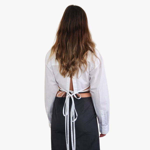 Christopher Esber Wrap Cropped Tie Shirt & Loophole Tie Skirt