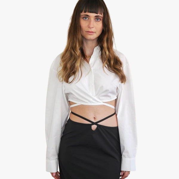 Christopher Esber Wrap Cropped Tie Shirt & Loophole Tie Skirt