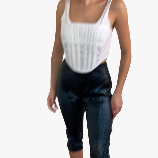 Mugler Embossed cropped leggings