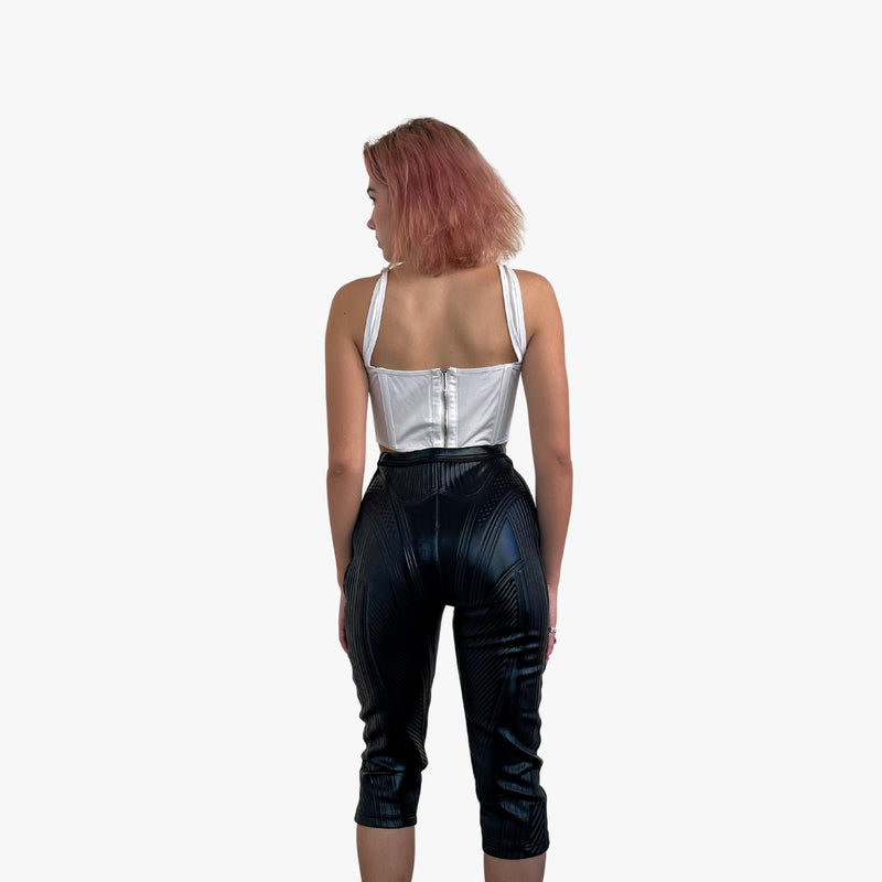 Mugler Embossed cropped leggings