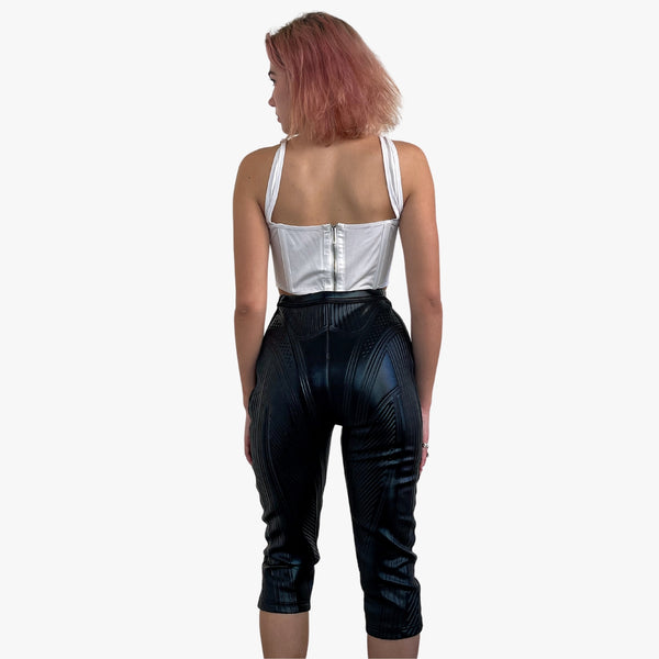 Mugler Embossed cropped leggings