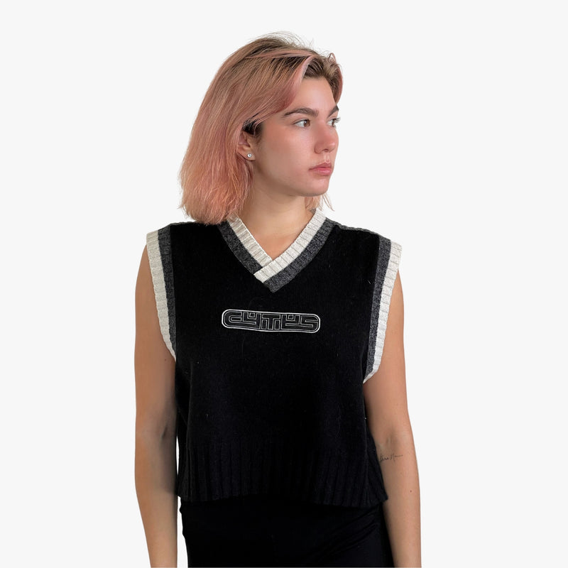 Eytsy Lopes logo-appliqué waffle-knit sweater vest