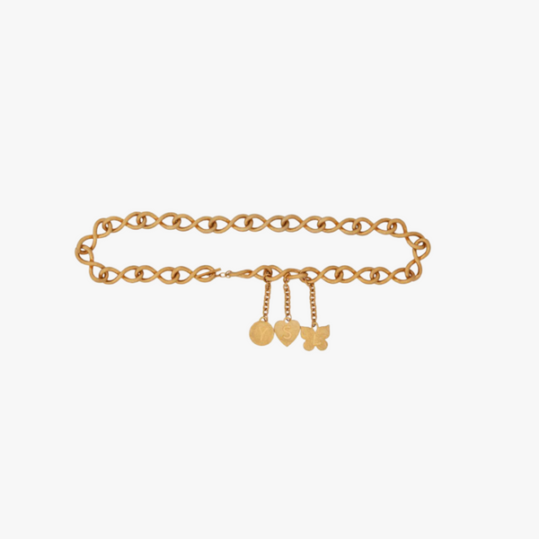 YSL Saint Laurent Infinity Chain Charm Belt in metal