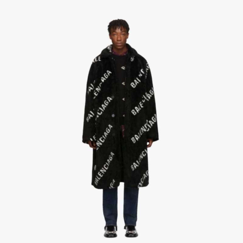 Balenciaga All Over Logo Coat