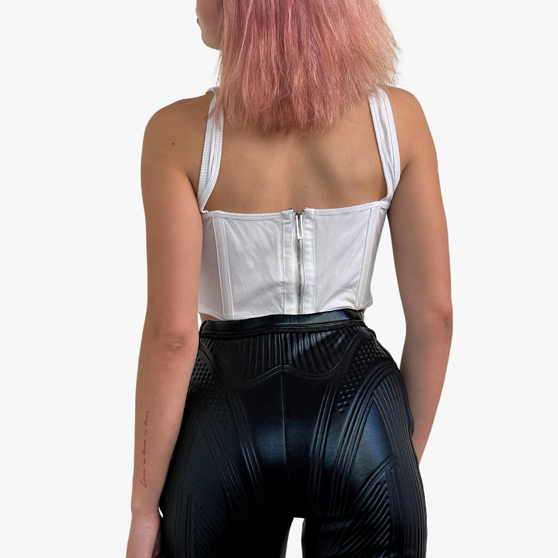 Mugler Embossed cropped leggings